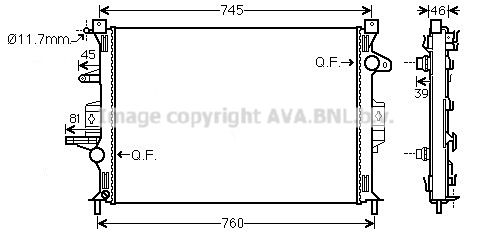 AVA QUALITY COOLING Радиатор, охлаждение двигателя VO2186